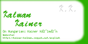 kalman kainer business card